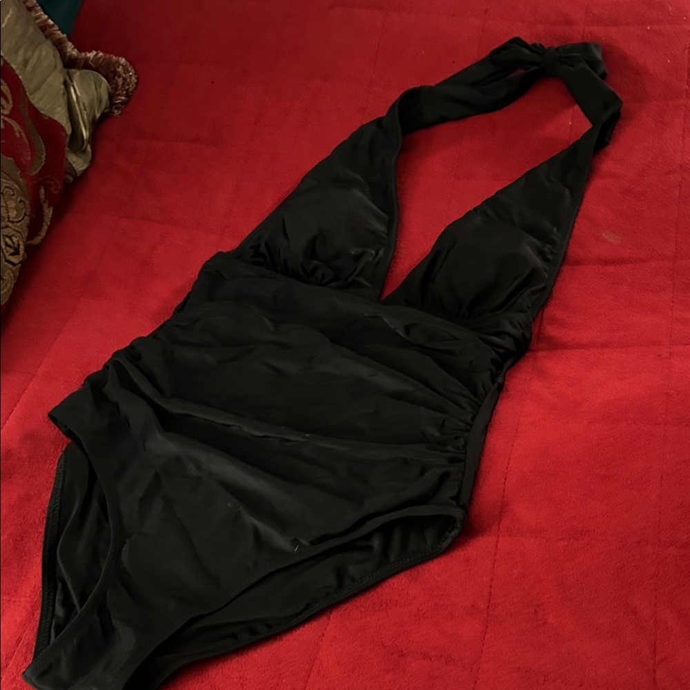 Stylish Black One Piece Swimsuit